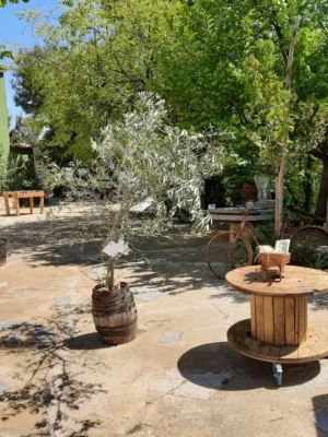Decoración El Regajo Rincón con encanto en Bodas El Regajo: naturaleza viva, detalles rústicos y espacios cuidados para celebrar bodas íntimas y auténticas en plena finca rural.